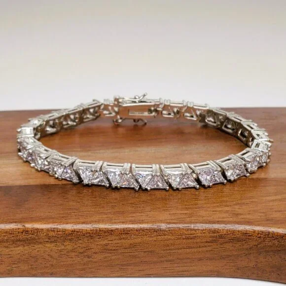 14K White Gold 2ct Diamond Mens Tennis Bracelet NEW 14 K Silver Jewelry 7 8
